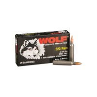 Wolf, Steel Case .223 Remington Rifle Ammo - 55 Grain, FMJ, 20rd/Box
